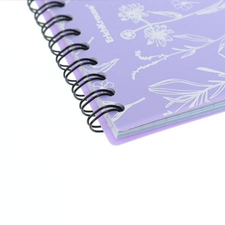 STOCKENOT on spirals A6, 80 sheets, cell, Erichkrause "Lavender", plastic cover silk -screen cover, OFSET BELIST 100%-6
