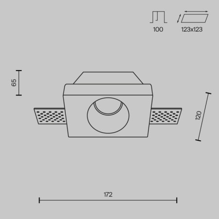 The built-in lamp Technical DL001-WW-01-W, 1x12W, 12x12x6.5 cm, GU10, white color-7