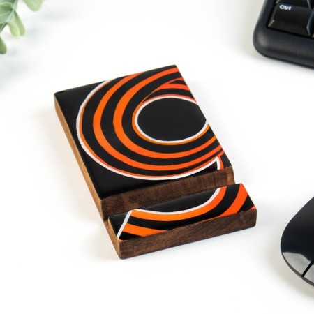 Top for the phone "9", 13x8x1.5 cm, wood, epoxy resin, handmade