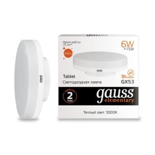 LED LED ELEMENTARY 6W tablet 3000K TEP. Bel. GX53 440lm Gauss 83816
