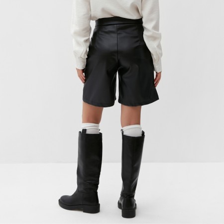 Women leather shorts MIST BAS, p. 46, black-3