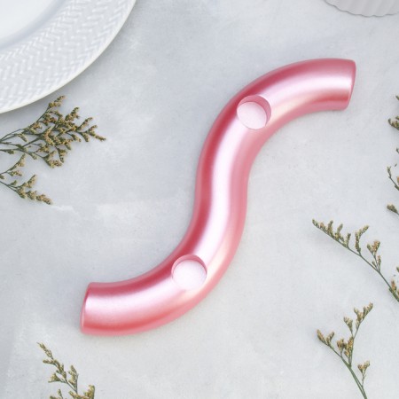 Summary "Waves" for two candles from gypsum, 25x6x3cm, pink-2