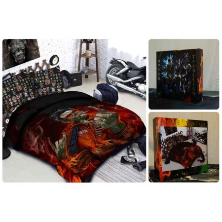 Less Win -linen euro "Bikers", size 220x240 cm, 200x220 cm, 70x70 cm - 2 pcs