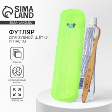 Case for toothbrushes and pasta, green, 21 x 5.5 cm