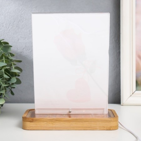 Photo frame 13x18 cm with backlight "Glass Orange pebbles" USB 16x9x20 cm-3