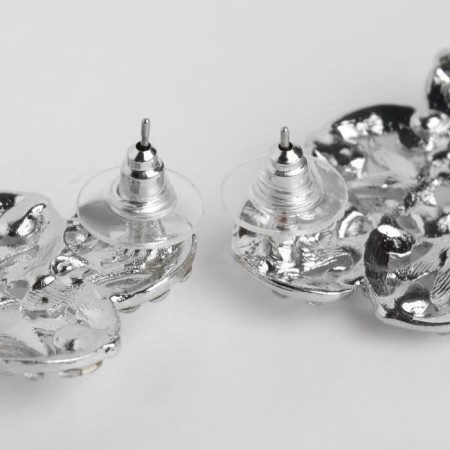 Earrings with rhinestones "Triumph of light" drop, white color in silver, 11.5 cm-1