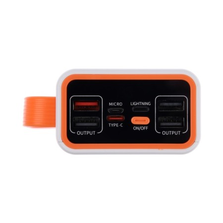 External battery YM-653, 30000 mAh, 66 W, 4USB, 3TYPE-C, lantern, fast charging, white-5