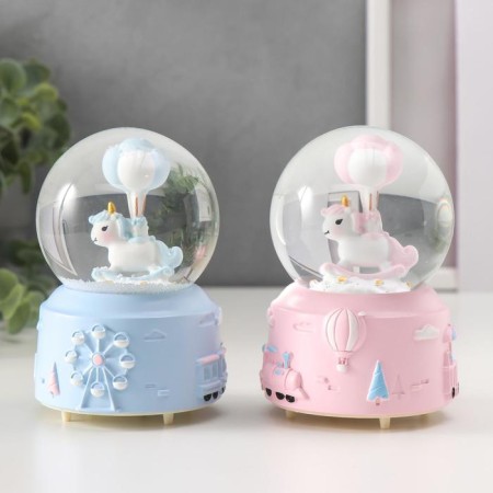Souvenir Polystone Water Ball Light, Music "Unicorn-rocking" MIX 12x8x8 cm-7