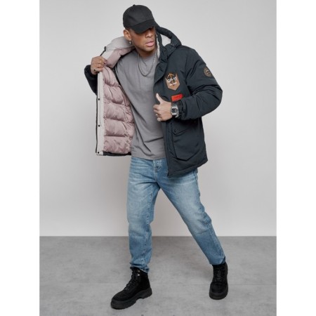 Male Winter jacket, size 52, dark blue color-15