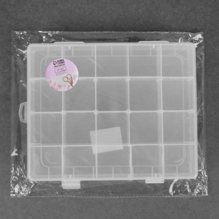 Organizer for needlework, with removable cells, 20 departments, 22.5 × 18 × 4 cm, the color is transparent-5