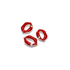 Metal fittings TNL “Kiss with white stone”, 2 pcs