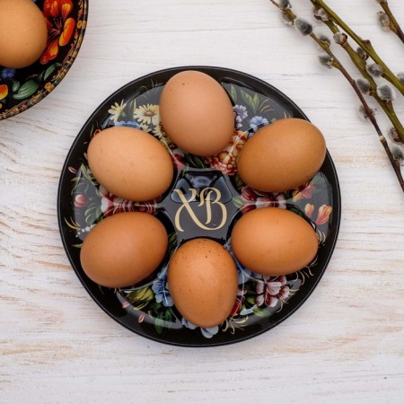 Glass stand for 6 eggs "HB", 18 x 18 cm.-2
