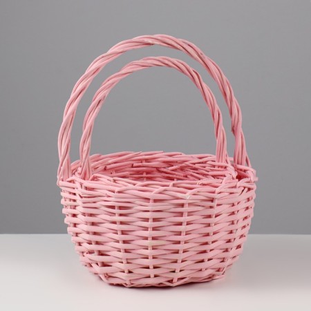 A set of wicker baskets, willow, 24x13/26 cm, 18x11/23 cm, 2 pcs, pink-1