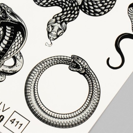 Tattoo on the body "Snake, Skull" 10x15 cm-2