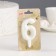 Candle in the Cake "Balls", number "6", pearl, 5.5 cm
