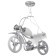 Moped chandelier E14 40W+ 2LED silver 62x18x33 cm