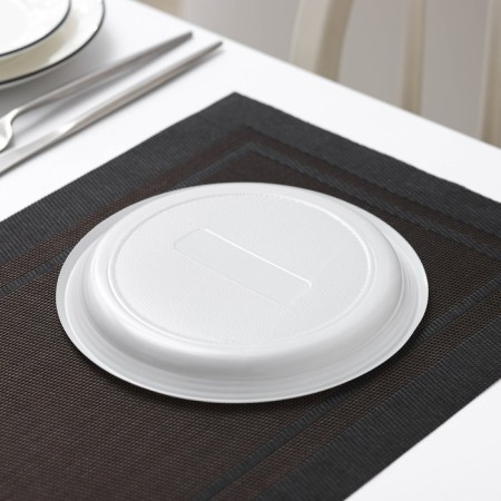 Plastic disposable plastic "Extra", d = 20.5 cm, white color-4