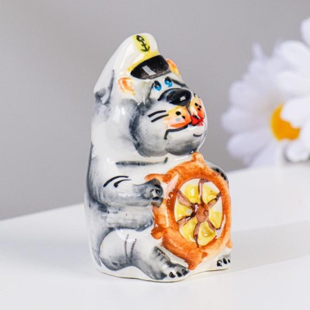 Сувенир "Кот Юнга", гжель цвет-3