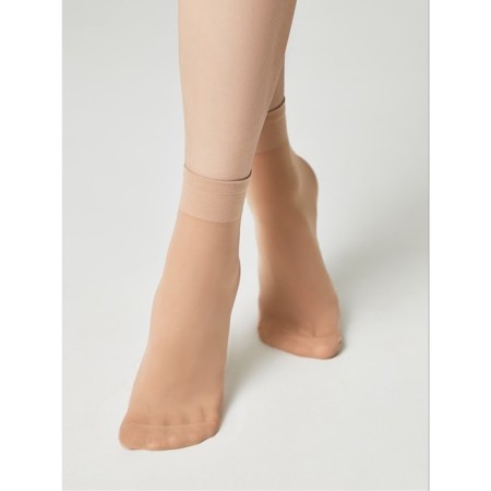 Women's socks with a compacted eye Elegant Tension Soft 20, size 23-25, color Natural-7