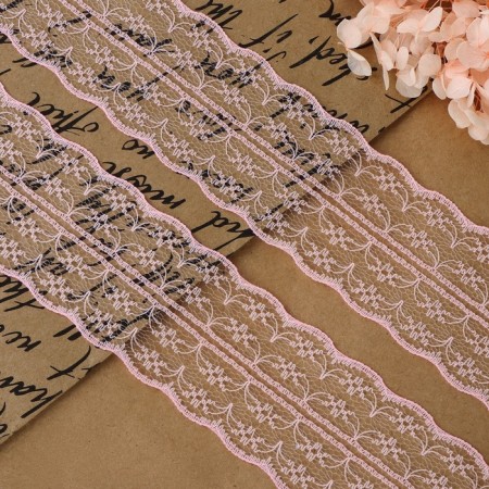 Capricon lace, 45 mm × 10 ± 1 m, pink color-1