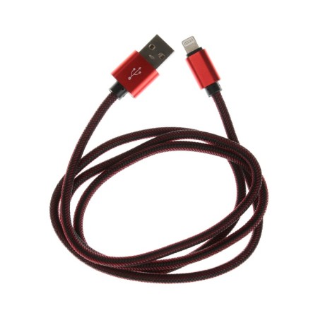 Lightning cable - usb, 2.1 a, nylon braid, 1 meter, red-2