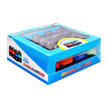 Sharpen with a container double universal with an eraser mix-7
