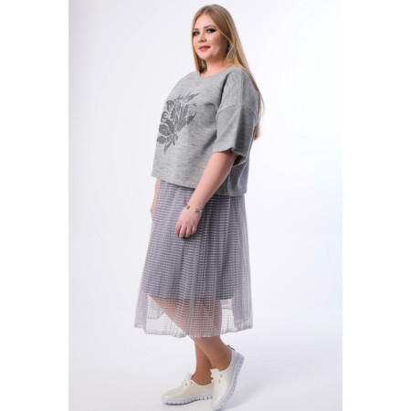 Female jumper, size 54, gray color-3