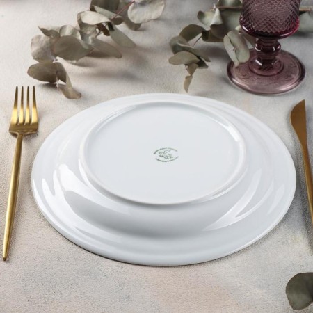 Beliece plate, d = 24 cm, white, porcelain-2
