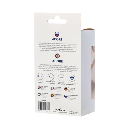 Anal vibrator Todo by toyfa adore, moisture resistant, silicone, blue color, 15 cm, d = 3.1 cm-5