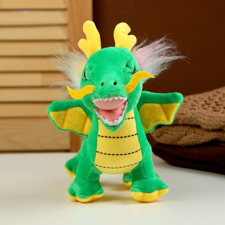 Soft toy "Dragon", 29 cm, green color-1