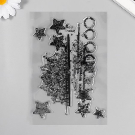 Stamp for creativity Silicon "Flowers and Stars" 11x16cm-2