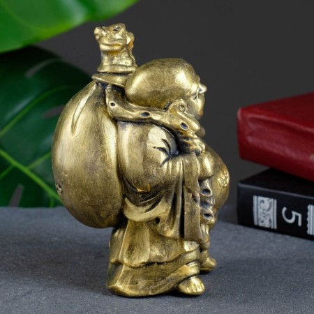 Figure "Hothee with a staff behind the back" gold, 9x14x7cm-1