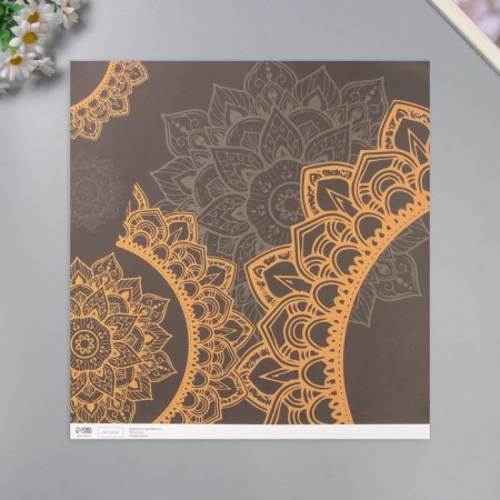 Scrapbooking paper "Mandala on the black" density 180 grams set 5 pcs 30.5x32 cm-2