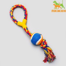 A rope toy with a pen and ball, up to 150 g, up to 35 cm, mix of flowers