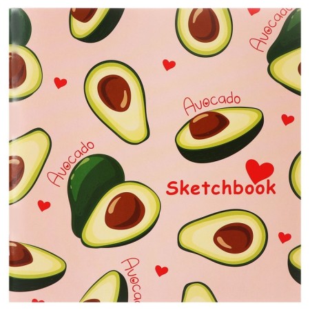 Sketchbook 165 x 165 mm, 40 sheets of "avocadics", covered cardboard, block 100 g/m²
