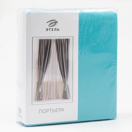 Curtain curtain "Ethel" width 200 cm, height 250 cm, turquoise color, matte-3