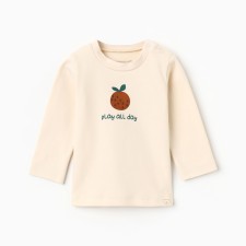 Футболка с дл. рукавом Крошка Я Oranges  р. 86-92, молочный