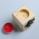 Candle in a wooden candlestick "Cube, hieroglyphs. Luck", 6x6x6 cm, cherry aroma