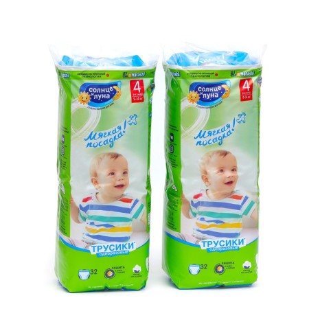 Disposable panties for children the sun and moon 4/l 9-14 kg 32*2pcs