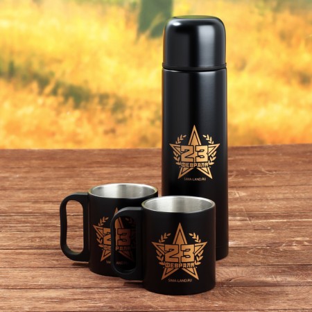 Tourist set "Defender", a thermos 500 ml, a mug of 180 ml, 2 pcs-2