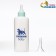 A bottle for feeding with a measured scale, 100 ml (nipple+funnel), blue