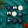Set of balls plastic D-6 cm, 9 pcs "Melody" Wave ornament, Blue White
