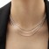 Set 2 objects: earrings, necklace “ice” thin threads, white color in silver, 50 cm