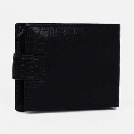 Male purse for magnet, department for bills, for maps, for coins, black color-1