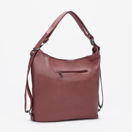 Bag-bag, lightning department, external pocket, adjustable belt, burgundy color-1