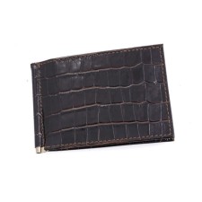 M-53 purse with a clamp, without fastening, brown, dark, crocodile