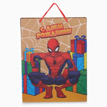 Package Gift Craft "Happy Birthday" 40x31x11.5 cm, Spider-Man-2