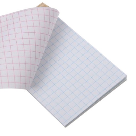 Notepad A7, 48 sheets, in a cage, on glue, "gravity folz", cover coated cardboard, glossy lamination, offset block, mix-3