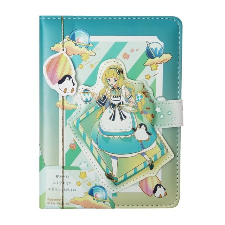 Notebook Gift, A6, 96 sheets, color block, with a curly refrain, PVC cover, "Anime", mix-3