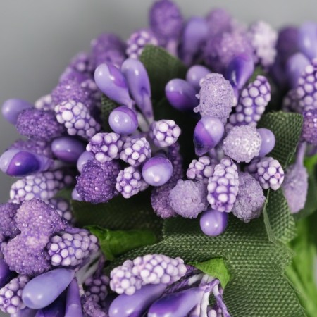 Decorative bouquet "Berries" (12 pcs Pack) Length 9.5 cm, col. lilac-2